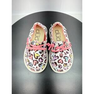 HEY Dude Wendy White Leopard Toddler Kids Size K5 Lightweight Slip On Shoes